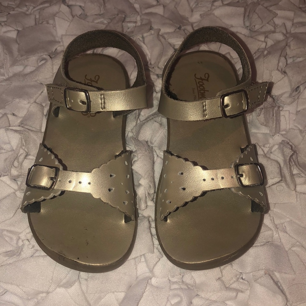 Gold footmates sandals size 10